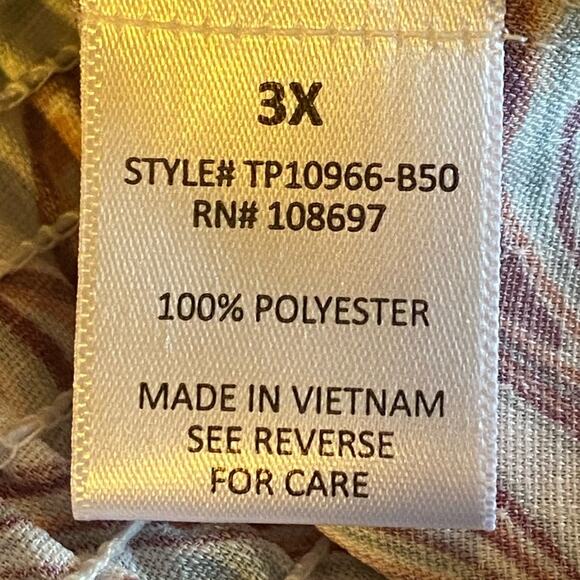 Sweet Rain Swirl Blouse Women’s Plus Size 3X Smocked Puff Short Sleeve Gorgeous - Picture 7 of 8